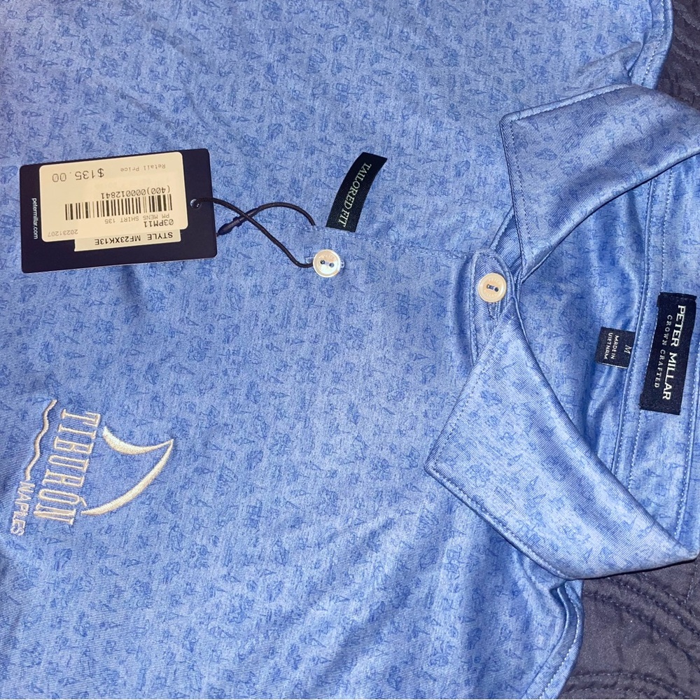 Peter Millar Light Blue Polo Shirt - Tiburon golf club of Naples
